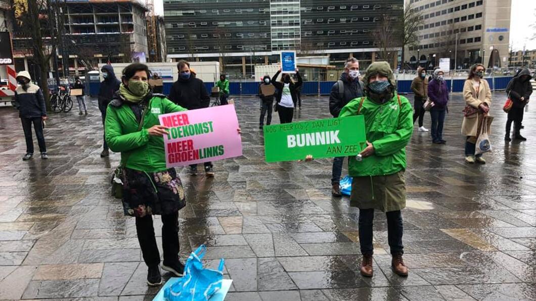 Bestuursleden GL Bunnik bij het klimaatalarm Utrecht